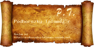 Podhorszky Talamér névjegykártya